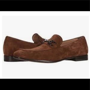 NEW—Salvatore Ferragamo Reno Loafer Chocolate suede sz 10E Wide